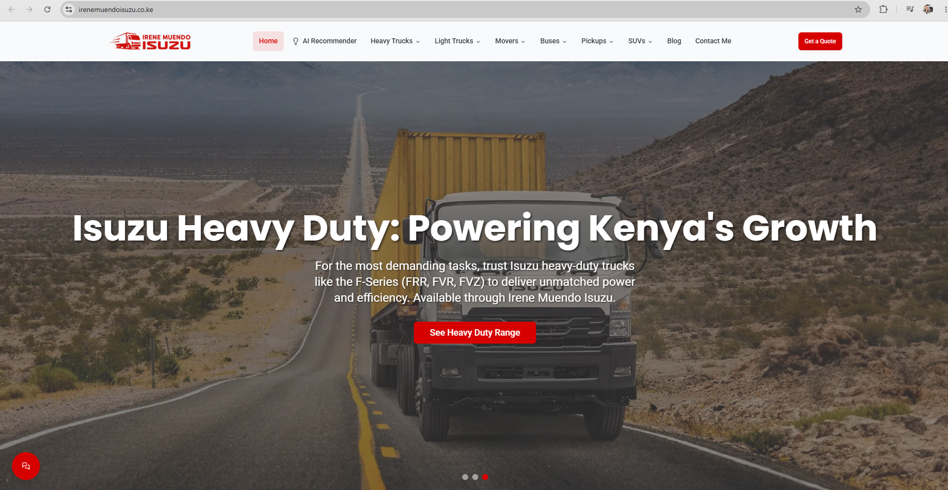 Irene Muendo Isuzu website — Isuzu truck and vehicle dealership in Kenya
