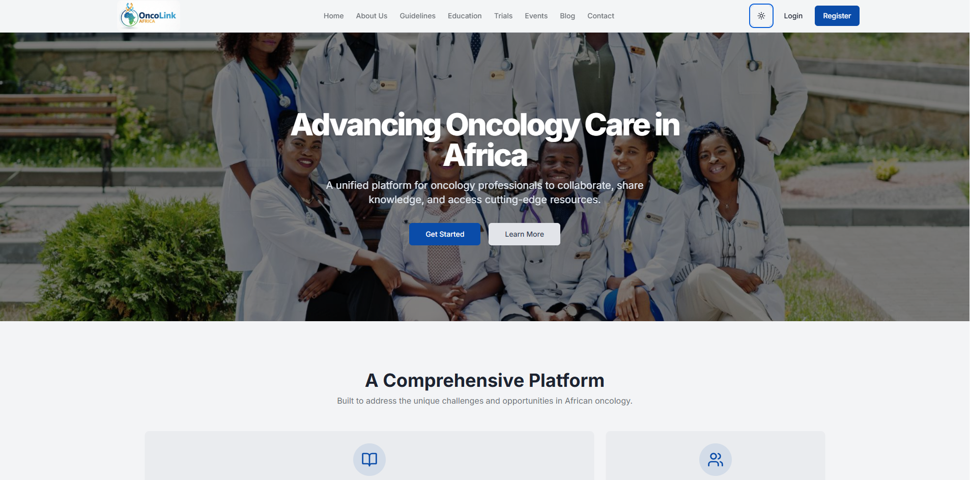 OncoLink Africa website — oncology professionals platform