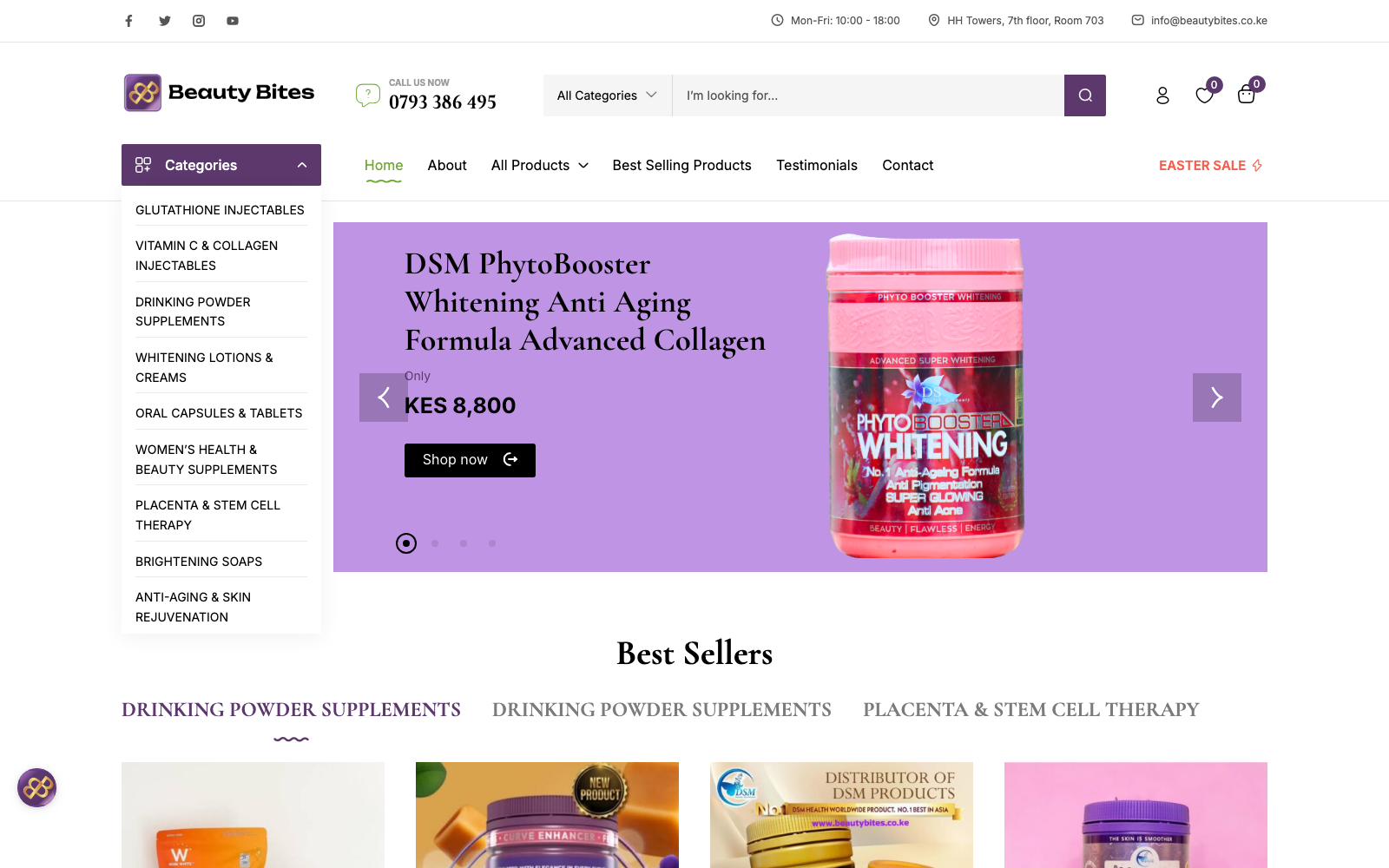 Beauty Bites website — Beauty & Skincare Store