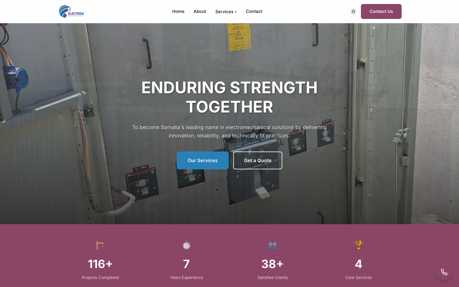 Electron Engineers website — Electro-Mechanical Consultancy