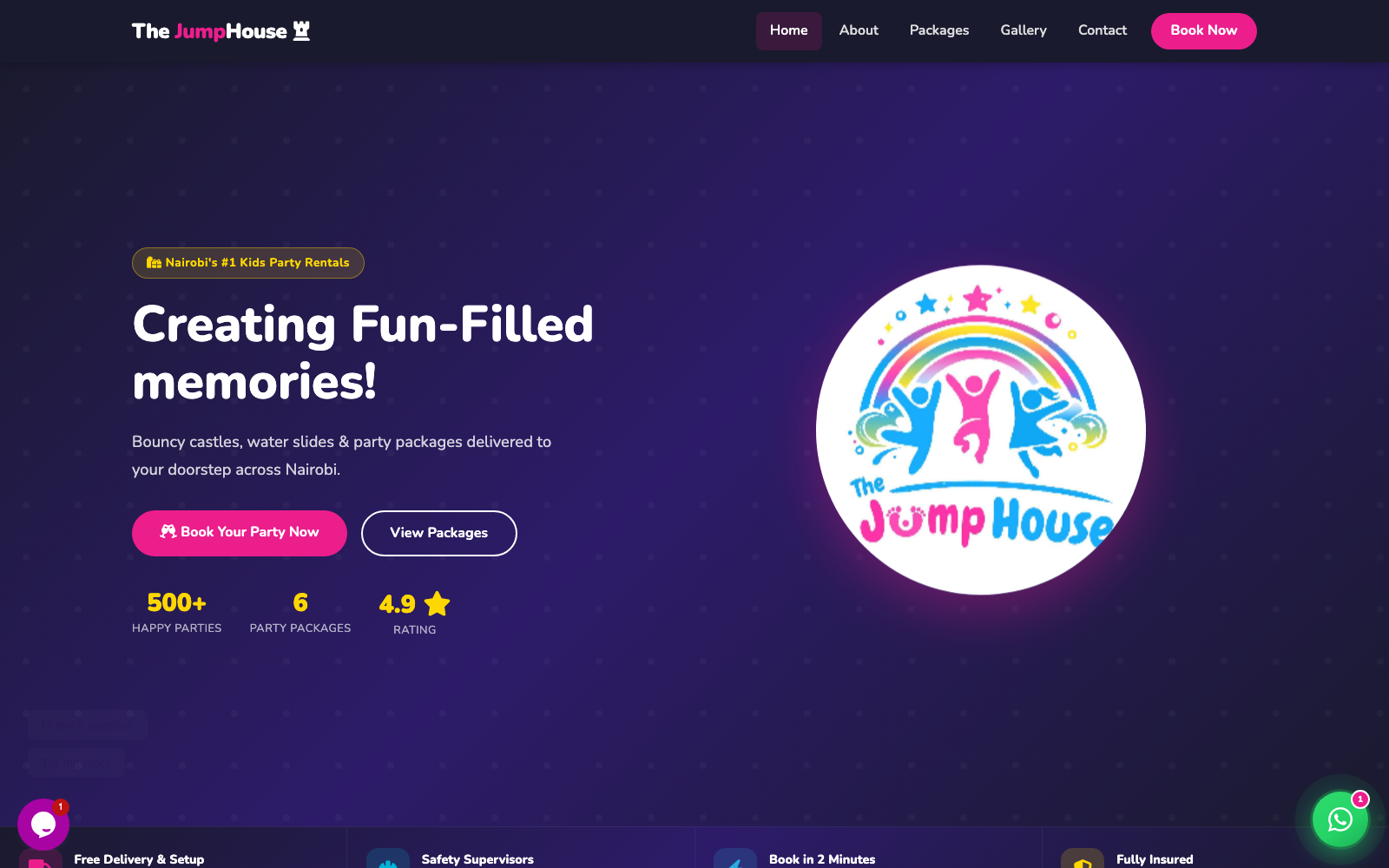 The JumpHouse website — Kids Entertainment
