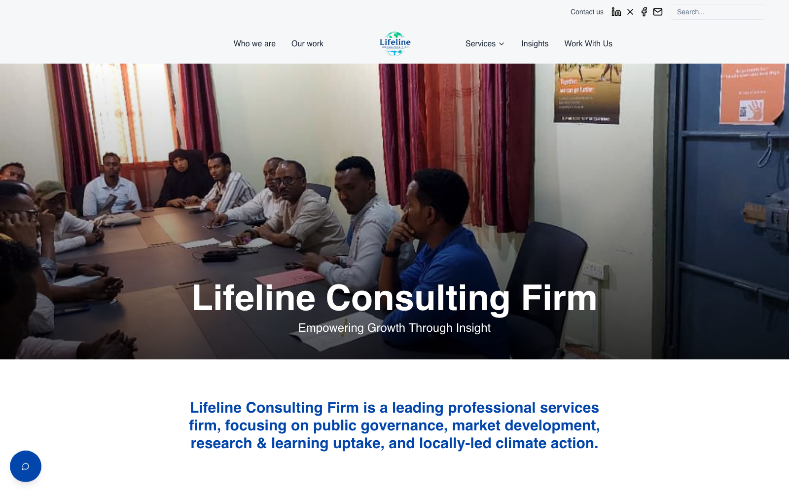 Lifeline Consulting Firm website — International Development Consulting