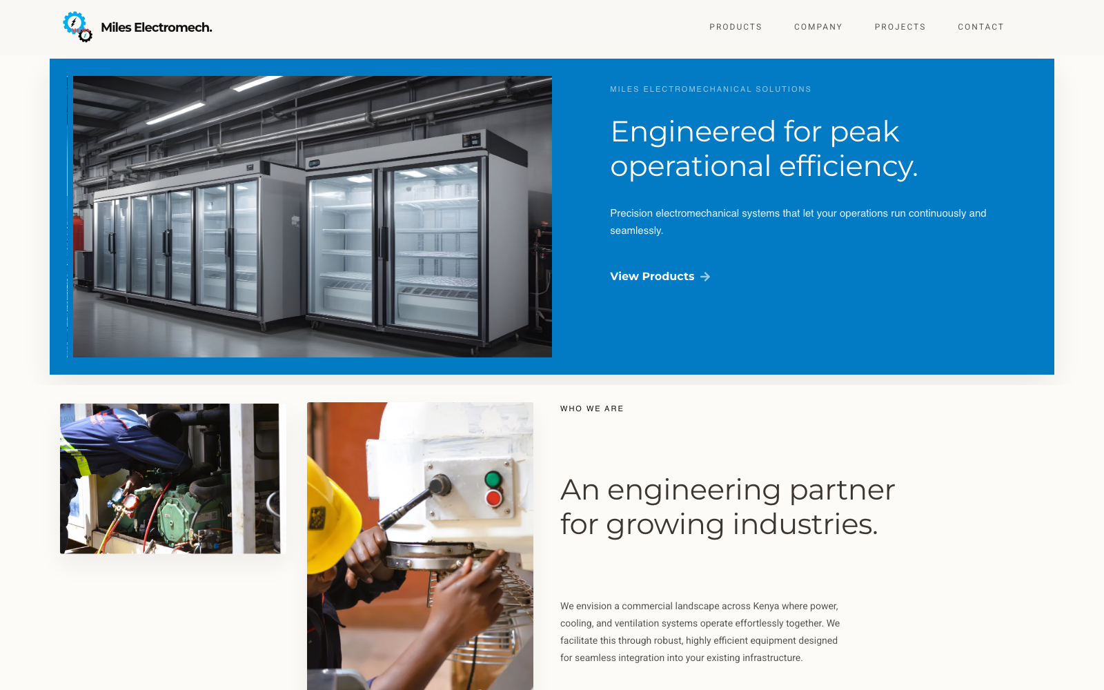 Miles Electro-Mech website — Engineering & Construction Solutions