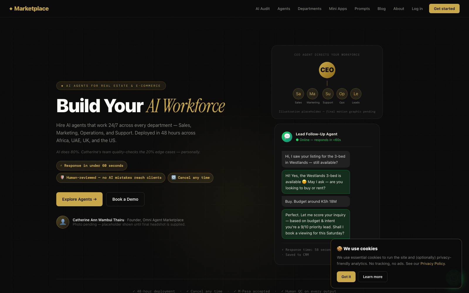Omni Agent Marketplace website — AI Business Automation Platform