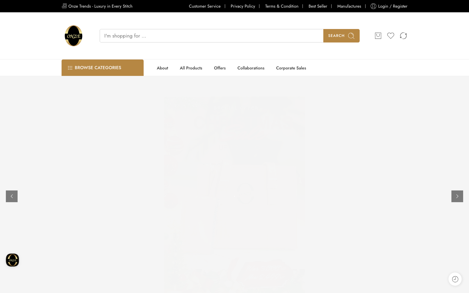 Onzetrends website — Fashion Store