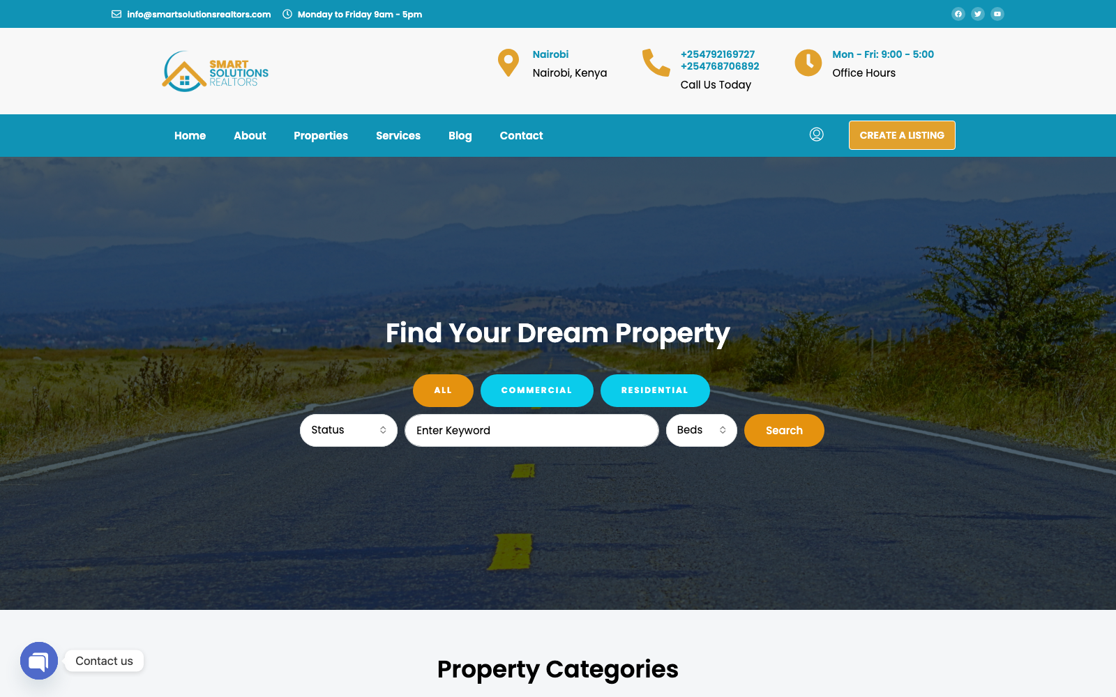 Smart Solutions Realtors website — Real Estate Brokerage