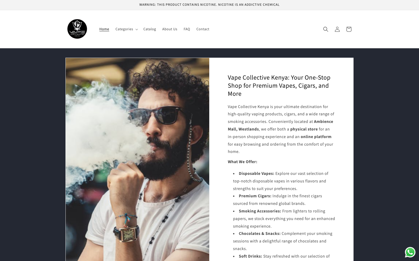 Vape Collective Kenya website — Lifestyle eCommerce