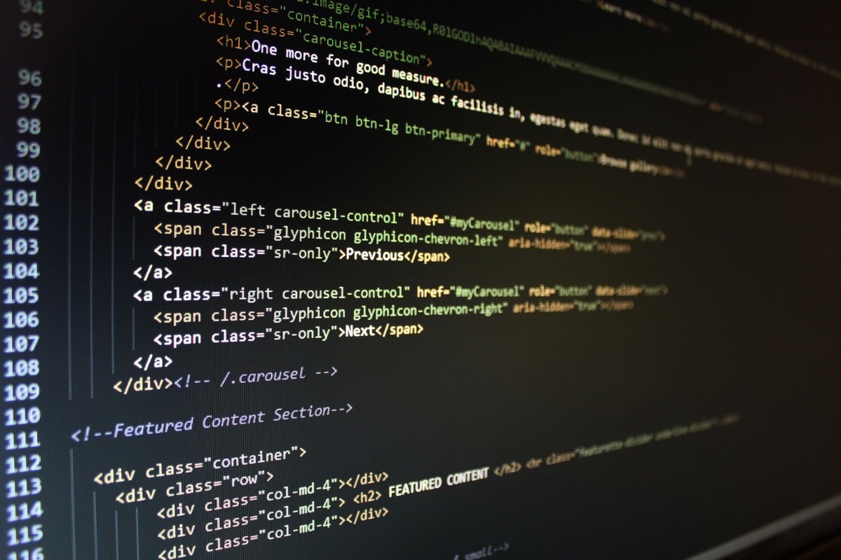 Code editor showing custom web application development
